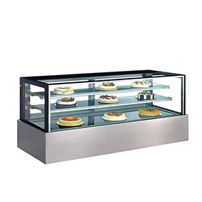 Floor Standing Commercial Glass Bakery Cake Display Case Refrigerated